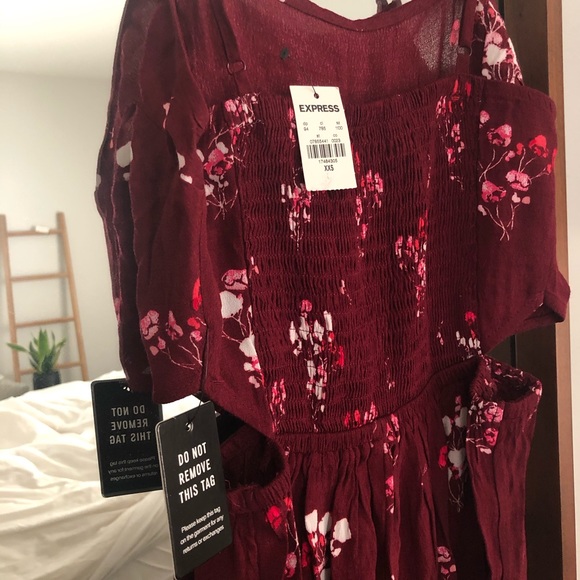 NWT Express Floral Cut-Out Wide Leg Jumpsuit - Picture 6 of 6